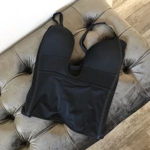 DEEP U LONGLINE BRA - BLACK